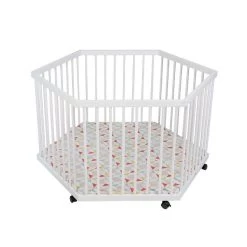 Schardt Solitär 6-Eck Laufgitter Kiefer Weiß Mit Folie Prisma