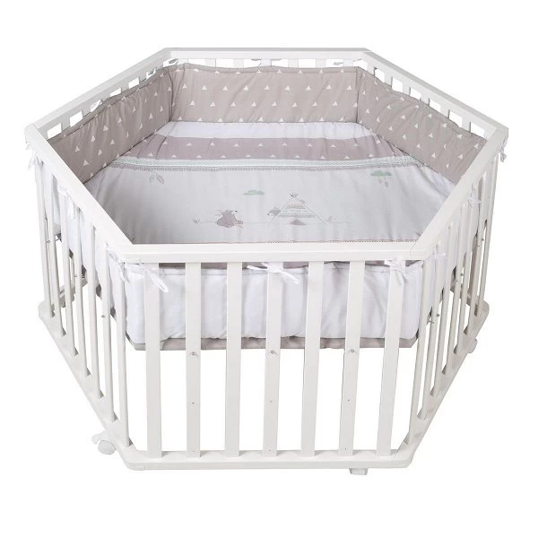 Roba Laufgitter Indibär Weiß 6-eckig 2 Roba Laufgitter Indibär Weiß 6-eckig – Bild 2