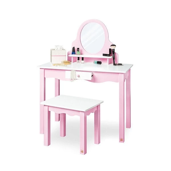 Pinolino Kinderschminktisch Jasmin Inkl. Hocker MDF, Weiß Und Rosa Lackiert 1 Pinolino Kinderschminktisch Jasmin Inkl. Hocker MDF, Weiß Und Rosa Lackiert