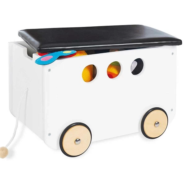 Pinolino Jim Spielzeugkiste Mit Rollen Aus MDF Mit Kunstlederdeckel 1 Pinolino Jim Spielzeugkiste Mit Rollen Aus MDF Mit Kunstlederdeckel