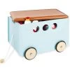 Pinolino Jim Spielzeugkiste Mit Rollen Aus MDF Mint Mit Kunstlederdeckel