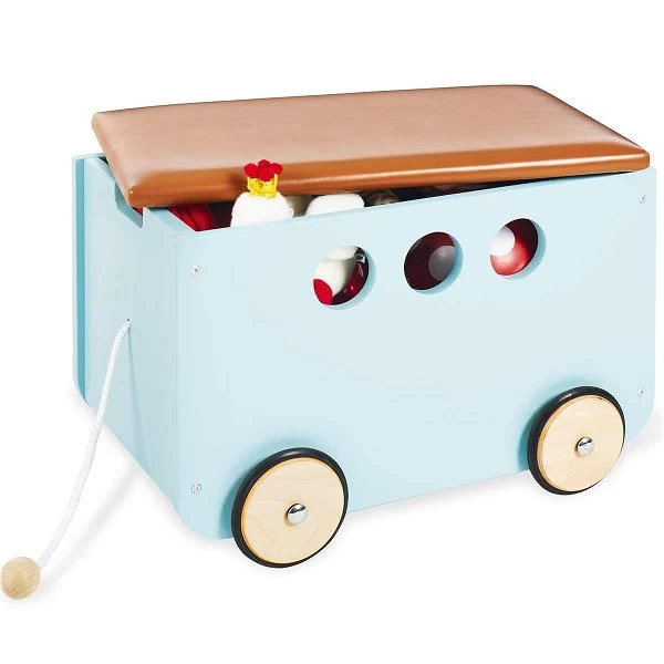 Pinolino Jim Spielzeugkiste Mit Rollen Aus MDF Mint Mit Kunstlederdeckel 1 Pinolino Jim Spielzeugkiste Mit Rollen Aus MDF Mint Mit Kunstlederdeckel