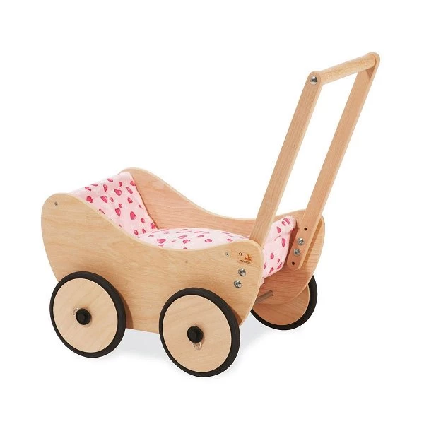 Pinolino Puppenwagen Trixi Inkl. Bettzeug Dessin Herzchen Rosa - Mit Bremssystem 2 Pinolino Puppenwagen Trixi Inkl. Bettzeug Dessin Herzchen Rosa - Mit Bremssystem – Bild 2