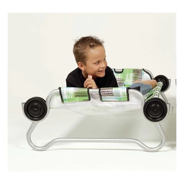 Kid-O-Bed Einzelbett Blockpattern Runder Rahmen Das Campingbett Von Disc-O-Bed 2 Kid-O-Bed Einzelbett Blockpattern Runder Rahmen Das Campingbett Von Disc-O-Bed – Bild 2