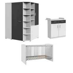 Wimex Joker Babyzimmer 3-teilig Eck-Schrank Weiß / Graphit