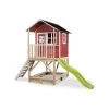 EXIT TOYS EXIT Loft 500 Holzspielhaus - Rot Klares Design - Mit Sandkasten, Rutsche & Geländer