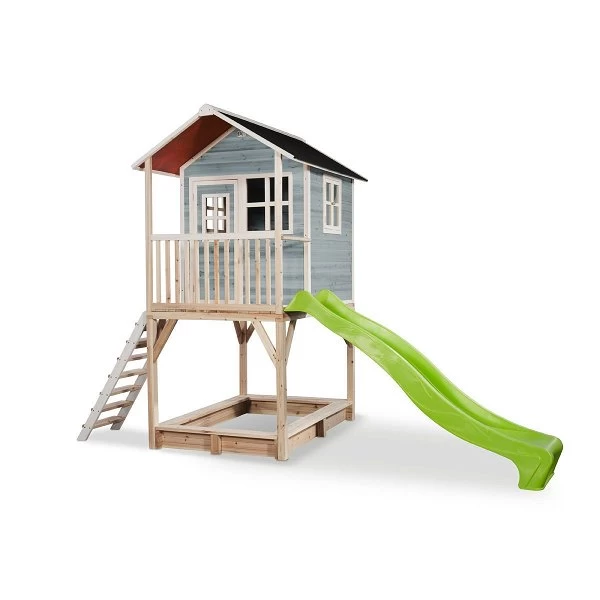 EXIT TOYS EXIT Loft 700 Holzspielhaus - Blau Extra Hoch - Mit Sandkasten, Rutsche & Geländer 1 EXIT TOYS EXIT Loft 700 Holzspielhaus - Blau Extra Hoch - Mit Sandkasten, Rutsche & Geländer