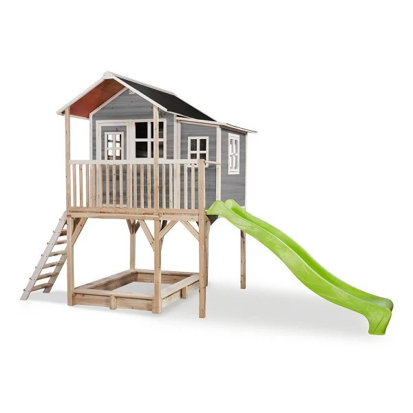 EXIT TOYS EXIT Loft 750 Holzspielhaus - Grau Extra Hoch - Mit Sandkasten, Rutsche & Anbau 1 EXIT TOYS EXIT Loft 750 Holzspielhaus - Grau Extra Hoch - Mit Sandkasten, Rutsche & Anbau