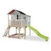 EXIT TOYS EXIT Loft 750 Holzspielhaus - Blau Extra Hoch - Mit Sandkasten, Rutsche & Anbau