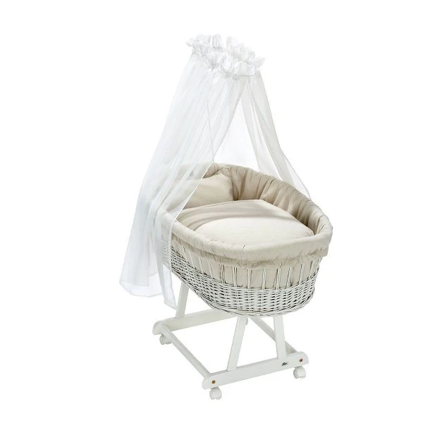 Alvi Birthe Stubenwagen Weiß Komplettset Matratze, Himmelstange Und Garnitur Starfant 1 Alvi Birthe Stubenwagen Weiß Komplettset Matratze, Himmelstange Und Garnitur Starfant