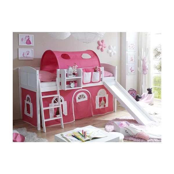 Ticaa Ekki Rutschbett Kiefer Weiß Massivholz - Vorhang-Dessin Wählbar 1 Ticaa Ekki Rutschbett Kiefer Weiß Massivholz - Vorhang-Dessin Wählbar