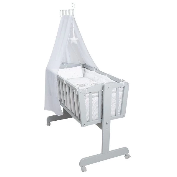 Roba Komplettwiegenset Taupe Inklusive Textiler Ausstattung Sternenzauber 2 Roba Komplettwiegenset Taupe Inklusive Textiler Ausstattung Sternenzauber – Bild 2