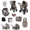 ABC Design Salsa 4 Air Kinderwagen Starter-Set Cream Pure Mit Autositz, Wickeltasche, Fußsack Und Mehr