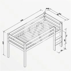 Relita ALEX Halbhochbett Buche Massiv Weiß Viel Zubehör Wählbar - Frachtfrei -Geschäft Für Babyprodukte alex bemassung ohne 2