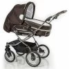 HESBA Condor Coupe Kinderwagen Außen 888 Innen 700 Teilleder Schwenkbare Vorderräder, Ledergriff Dunkelbraun