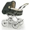HESBA Condor Coupe Kinderwagen Außen 682 Innen 230 Teilleder Räder Weiß 30 Cm, Ledergriff Greige