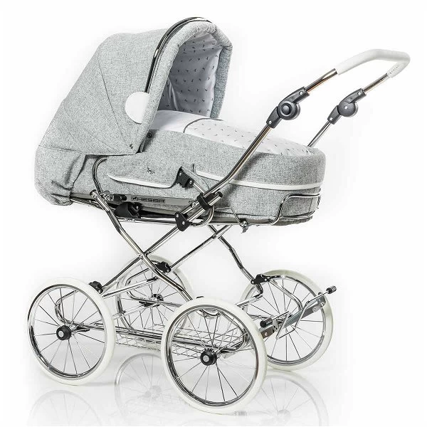 HESBA Condor Coupe Kinderwagen Außen 761 Innen 700 Teilleder Räder Weiß 30 Cm, Ledergriff Weiß 1 HESBA Condor Coupe Kinderwagen Außen 761 Innen 700 Teilleder Räder Weiß 30 Cm, Ledergriff Weiß