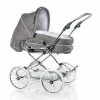 HESBA Condor Coupe Kinderwagen Außen 767 Innen 109 Räder Weiß 30 Cm, Ledergriff Grau