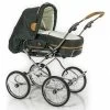 HESBA Condor Coupe Kinderwagen Außen 684 Innen 250 Teilleder Räder Schwarz 30 Cm, Ledergriff Hellbraun