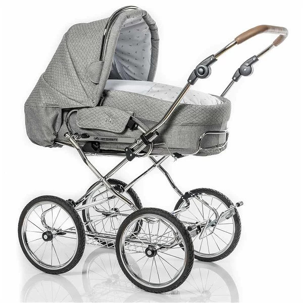 HESBA Condor Coupe Kinderwagen Außen 765 Innen 700 Räder Schwarz 30 Cm, Ledergriff Braun 1 HESBA Condor Coupe Kinderwagen Außen 765 Innen 700 Räder Schwarz 30 Cm, Ledergriff Braun