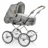 HESBA Condor Coupe Kinderwagen Außen 796 Innen 718 Teilleder Räder Schwarz 30 Cm, Ledergriff Braun