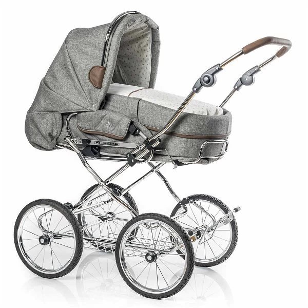 HESBA Condor Coupe Kinderwagen Außen 796 Innen 718 Teilleder Räder Schwarz 30 Cm, Ledergriff Braun 1 HESBA Condor Coupe Kinderwagen Außen 796 Innen 718 Teilleder Räder Schwarz 30 Cm, Ledergriff Braun