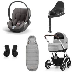 CYBEX Talos S LUX Kinderwagen Bundle Lava Grey Gestell In Silver