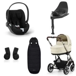 CYBEX Talos S LUX Kinderwagen Bundle Seashell Beige Gestell In Taupe
