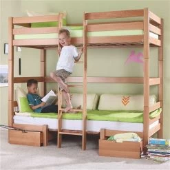 Relita FINLEY Etagenbett Buche Massiv Natur Inkl. Sitzkissen & Bettschubkästen - Frachtfrei -Geschäft Für Babyprodukte finley natur bett 1