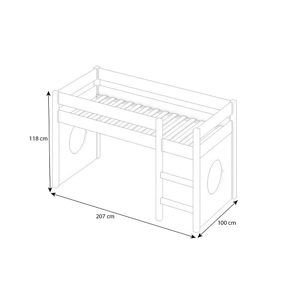 Nature Kid Finn Hochbett Weiß/natur Mit 2 Bullaugenpaneelen Liegefläche 90 X 200 Cm 5 Nature Kid Finn Hochbett Weiß/natur Mit 2 Bullaugenpaneelen Liegefläche 90 X 200 Cm – Bild 5