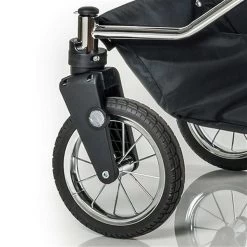 HESBA Corrado Kinderwagen 796/227 Teilleder Mit Schwenkbaren Vorderrädern Schwarz SW-SL 2/25 -Geschäft Für Babyprodukte gestelltyp sw sl 2 25 schwenkbaren vorderraeder 3