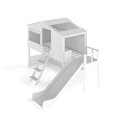 Artkid Ronja Haus-Etagenbett Weiß Mit Rutsche Aus Kiefer Liegefläche 90 X 200 Cm -Geschäft Für Babyprodukte hausbett ronja mit rutsche ohne gast whiteroom16 9 08 1