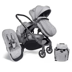 ICandy Orange Double Combo Light Slate Marl Geschwisterkinderwagen | Inkl. Praktischem Zubehör