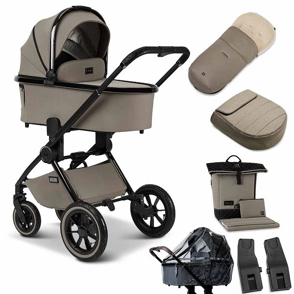 Moon Gio Plus Kombi-Kinderwagen Mud/black Chrome Zubehör Bundle 1 Moon Gio Plus Kombi-Kinderwagen Mud/black Chrome Zubehör Bundle