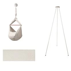 Moonboon Ökologische Federwiegen-Set Nature Mit Motor, Gestell Weiß & Kokos-Einleger -Geschäft Für Babyprodukte moonboon federwiegen set nature weiss