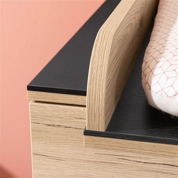 Paidi Tomke Wickelkommode - 3 Schubkästen Inkl. Aufsatz Naturschwarz/Eiche-Bordeaux 2 Paidi Tomke Wickelkommode - 3 Schubkästen Inkl. Aufsatz Naturschwarz/Eiche-Bordeaux – Bild 2