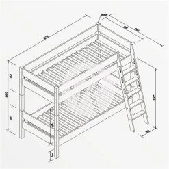 Relita STEFAN Etagenbett Buche Massiv Natur Zu 2 Einzelbetten Umbaubar - Frachtfrei -Geschäft Für Babyprodukte stefan bemassung 1