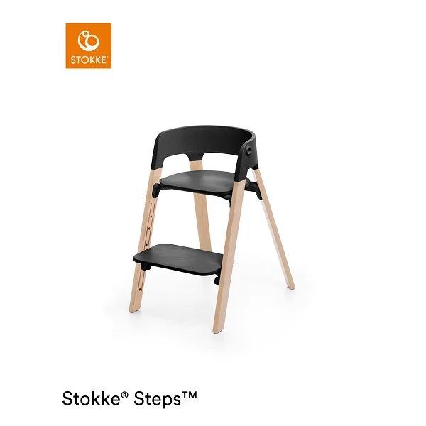 Stokke® Steps™ Hochstuhl Black Natural Buchenholz 1 Stokke® Steps™ Hochstuhl Black Natural Buchenholz