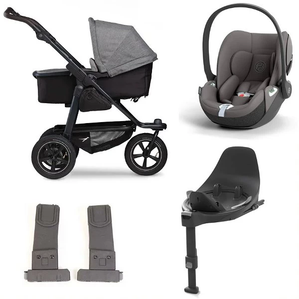 Tfk Mono 2 Kinderwagen Bundle Premium Grau Luftrad | CYBEX Cloud T I-Size + Base + Adapter 1 Tfk Mono 2 Kinderwagen Bundle Premium Grau Luftrad | CYBEX Cloud T I-Size + Base + Adapter