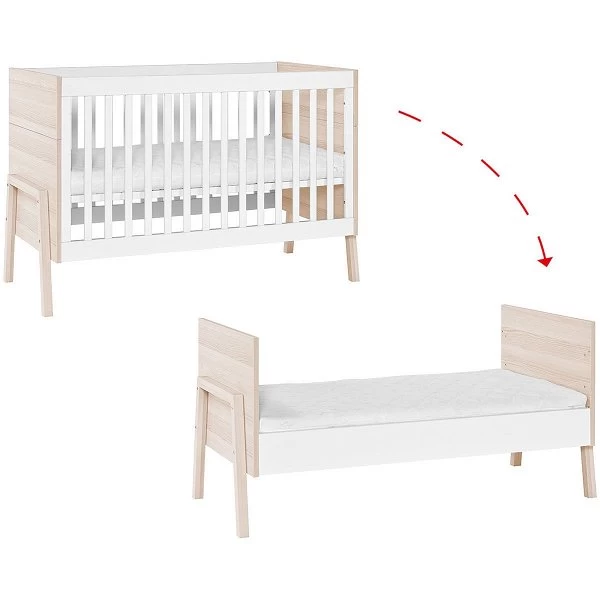 VOX Spot Babybett 70x140 Akazie/weiß 2 VOX Spot Babybett 70x140 Akazie/weiß – Bild 2