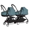 BABYZEN™ YOYO² Zwillingskinderwagen Aqua Gestell Black